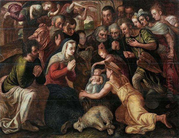 Die Anbetung Der Hirten Oil Painting by Frans Floris