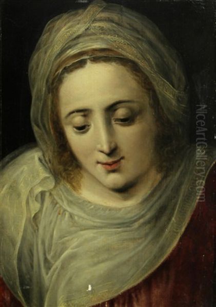 Head Of A Woman Oil Painting by Frans Floris