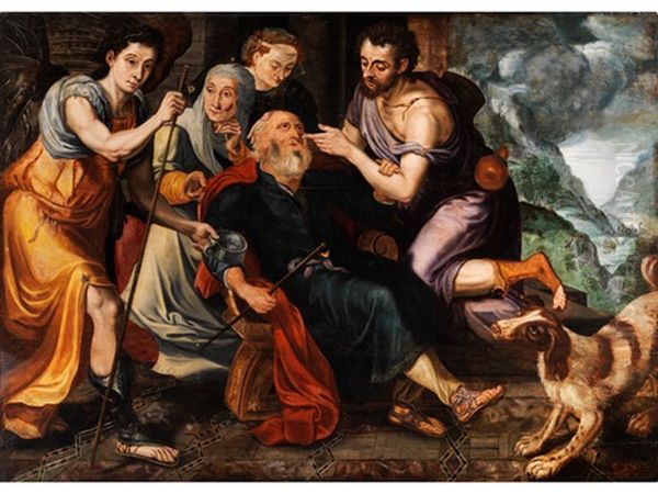 Biblische Darstellung Aus Der Geschichte Abrahams Oil Painting by Frans Floris