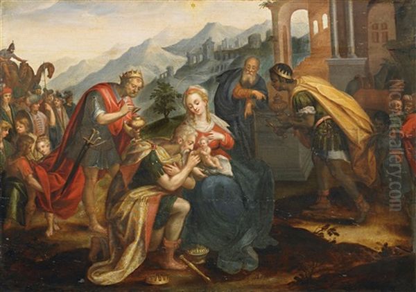 Anbetung Der Konige Oil Painting by Frans Floris