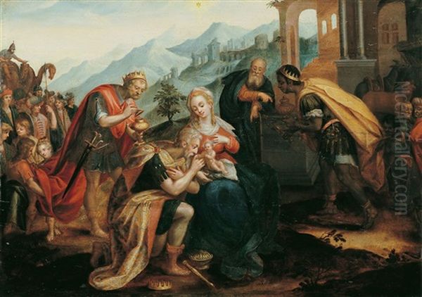 Die Anbetung Der Konige Oil Painting by Frans Floris