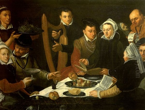 Le Concert Pendant Le Repas Oil Painting by Frans Floris