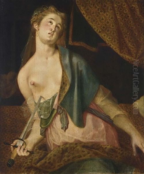 The Death Of St. Lucretia Oil Painting by Frans Floris