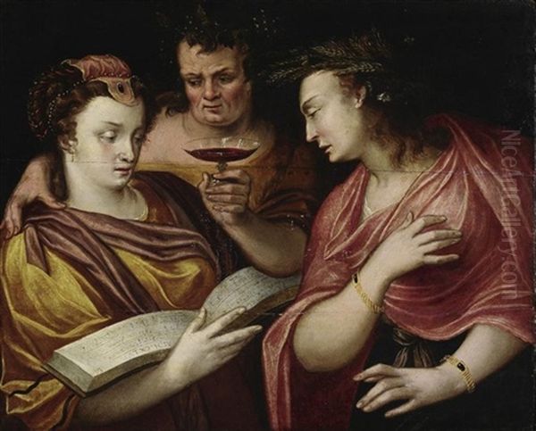 Bacchus, Ceres Und Venus Oil Painting by Frans Floris