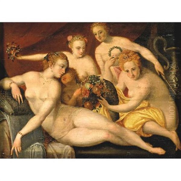 The Three Graces Oil Painting by Frans Floris