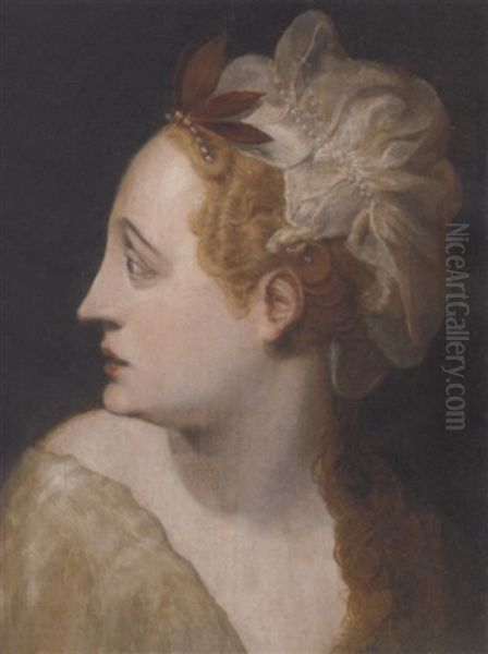 Head Of A Nymph Oil Painting by Frans Floris