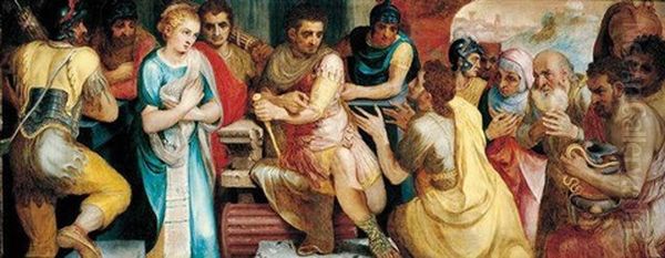 The Continence Of Scipio Oil Painting by Frans Floris