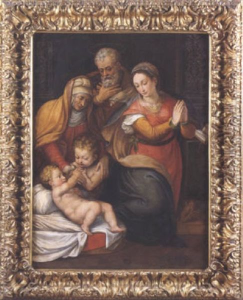 La Sainte Famille Oil Painting by Frans Floris