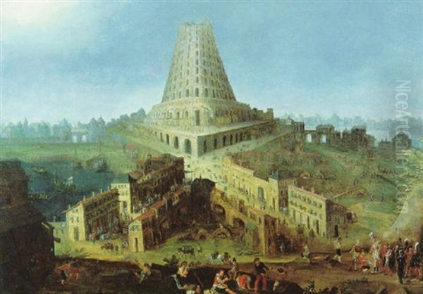 Der Turmbau Zu Babel Oil Painting by Frans Floris