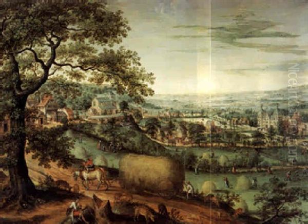 Heuernte Bei Schloss Heverlee Oil Painting by Frans Floris