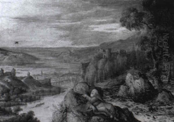 Weite Fluslandschaft Oil Painting by Frans Floris