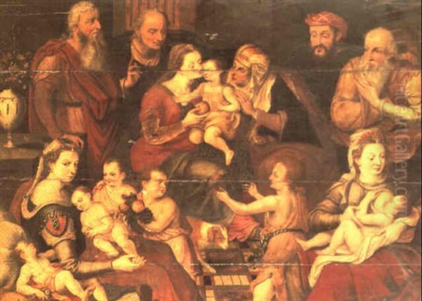 La Charite Oil Painting by Frans Floris