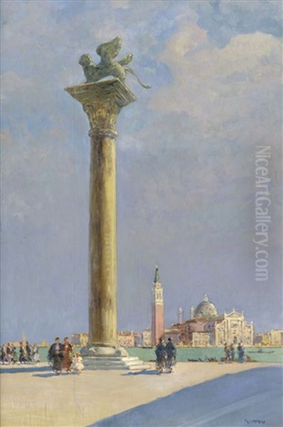 Die Piazzetta San Marco In Venedig Oil Painting by Ugo Flumiani