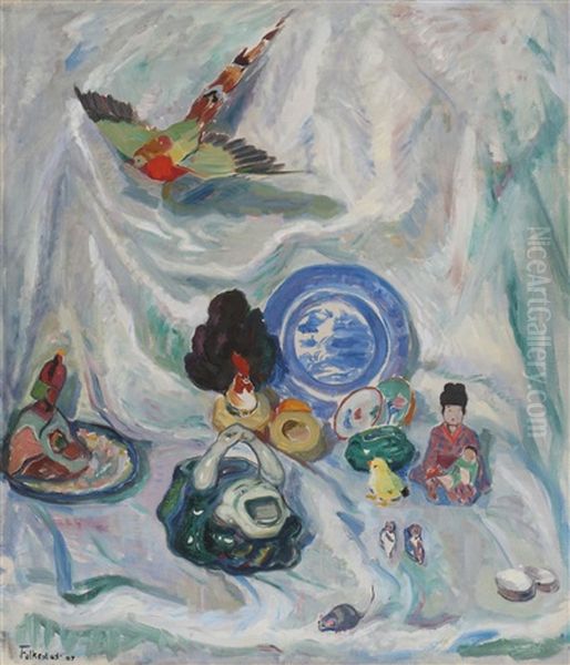 Stilleben Oil Painting by Bernhard Folkestad