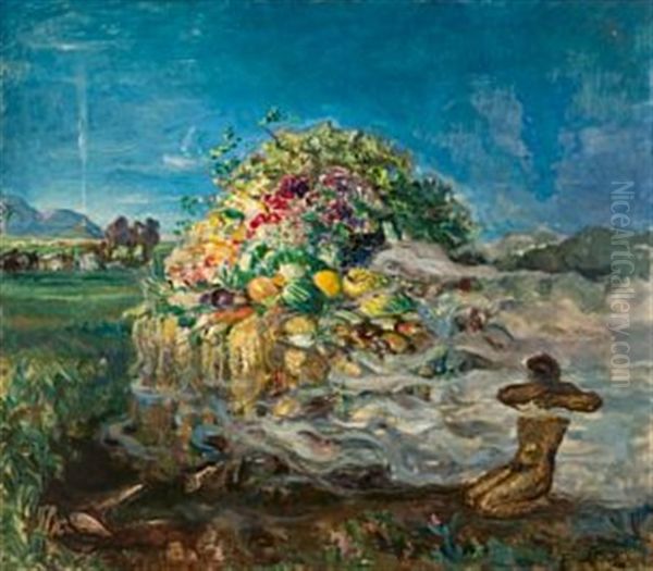 Overflodighetshornet Oil Painting by Bernhard Folkestad