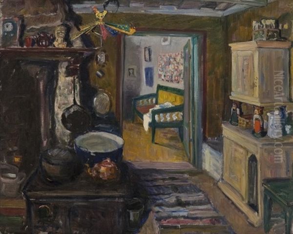 Interior Oil Painting by Bernhard Folkestad