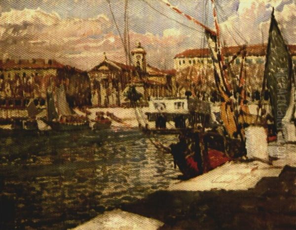 Nice, Le Vieux Port Oil Painting by Constantin Font