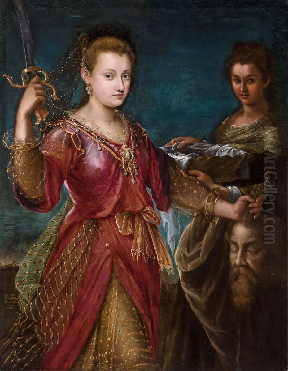 Judith With The Head Of Holofernes Oil Painting by Lavinia Fontana