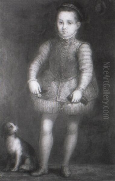 Portrait De Jeune Garcon Au Chien Oil Painting by Lavinia Fontana