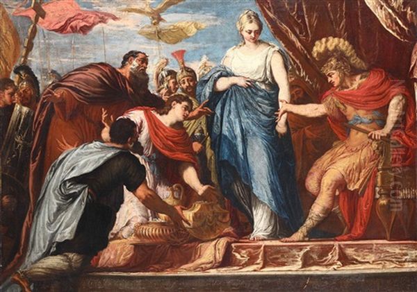 La Clemenza Di Scipione Oil Painting by Francesco Salvator Fontebasso