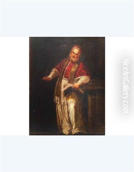 San Gregorio Magno Papa Oil Painting by Francesco Salvator Fontebasso