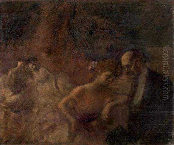 Danseuses Et Abonne Oil Painting by Jean-Louis Forain