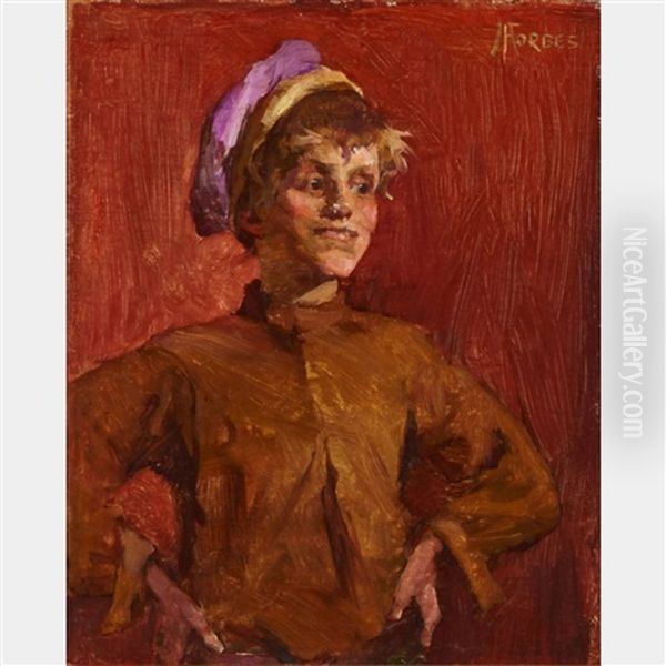 Young Boy Oil Painting by Elizabeth Stanhope Forbes