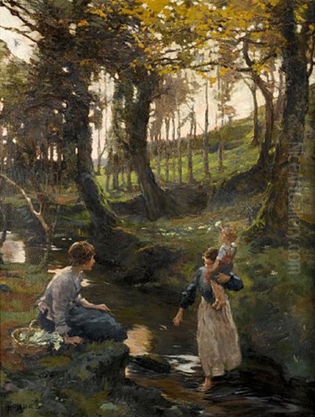 The Ford Oil Painting by Elizabeth Stanhope Forbes