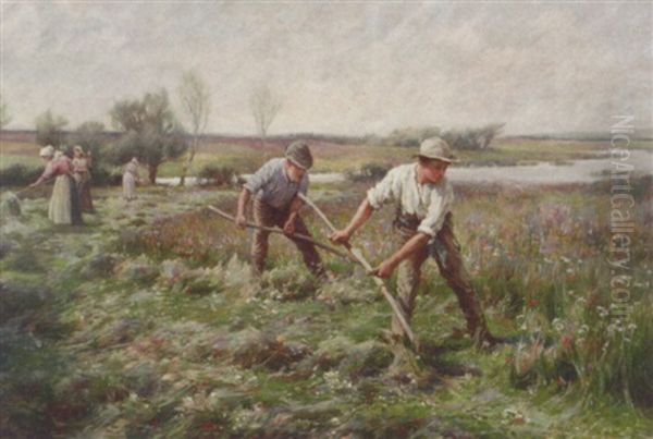 Threshing Oil Painting by Elizabeth Stanhope Forbes