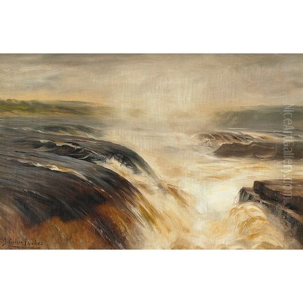 Rushing Water Oil Painting by John Colin Forbes