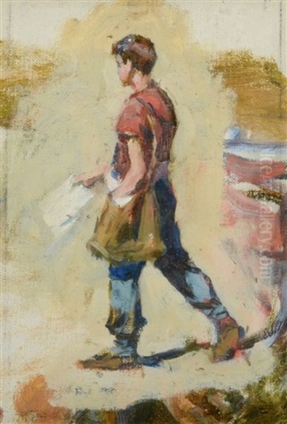 Paperboy Oil Painting by Stanhope Alexander Forbes