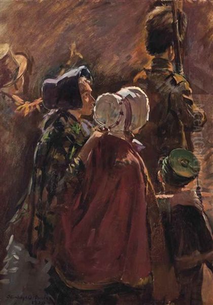 Study For 'the Destruction Of The Second Royal Exchange In 1838' Oil Painting by Stanhope Alexander Forbes