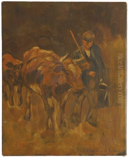 Cattle Drover Oil Painting by Stanhope Alexander Forbes