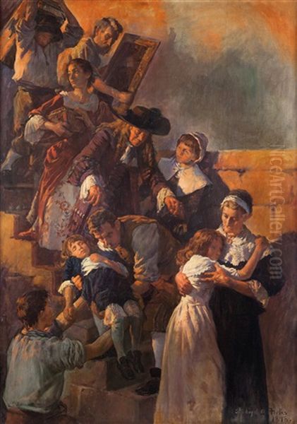 Il Grande Incendio Di Londra Del Oil Painting by Stanhope Alexander Forbes