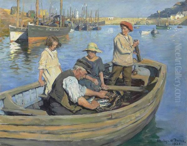 The Fishermen's Expedition Oil Painting by Stanhope Alexander Forbes