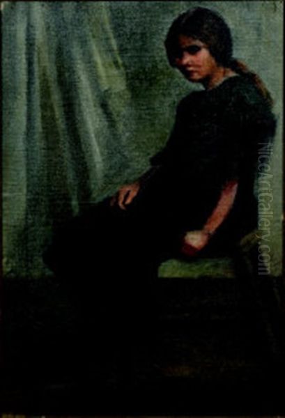 A Portrait Of Gertrude Mary Johns (gerty) Oil Painting by Stanhope Alexander Forbes