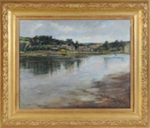 A Cornish Estuary Oil Painting by Stanhope Alexander Forbes