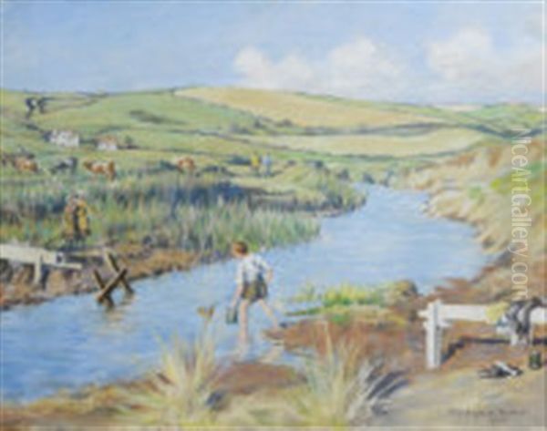 The Red River. St. Ives Bay Oil Painting by Stanhope Alexander Forbes