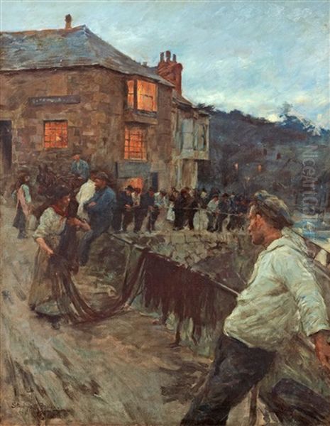 The Quayside, Newlyn Oil Painting by Stanhope Alexander Forbes