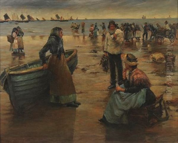 Waiting For The Day's Catch Oil Painting by Stanhope Alexander Forbes