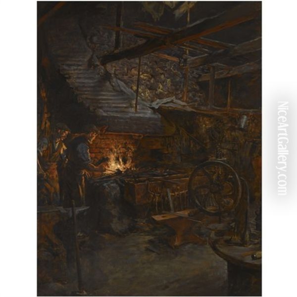 The Wheelwright, Penzance Oil Painting by Stanhope Alexander Forbes