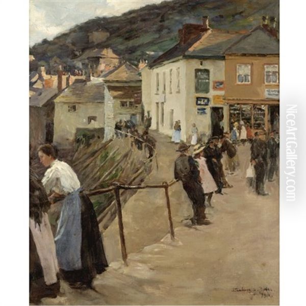 The Harbour At Mousehole Oil Painting by Stanhope Alexander Forbes