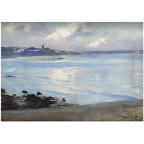 Penzance From Newlyn Oil Painting by Stanhope Alexander Forbes