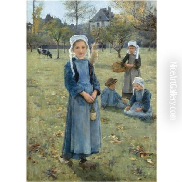 The Orchard, Quimperle Oil Painting by Stanhope Alexander Forbes
