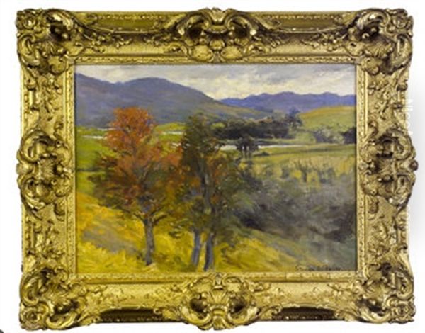 Autumnal Landscape With Trees Oil Painting by Stanhope Alexander Forbes