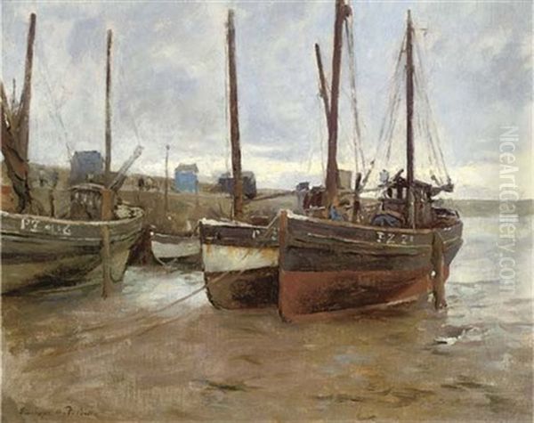 Boats At Anchor Oil Painting by Stanhope Alexander Forbes