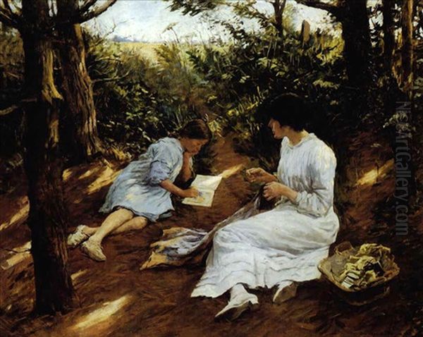 Amongst The Pines Oil Painting by Stanhope Alexander Forbes