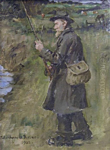 The Angler Oil Painting by Stanhope Alexander Forbes