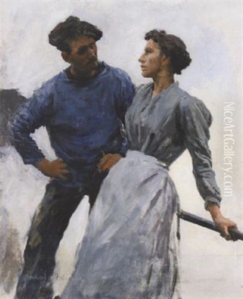 Homealong Oil Painting by Stanhope Alexander Forbes