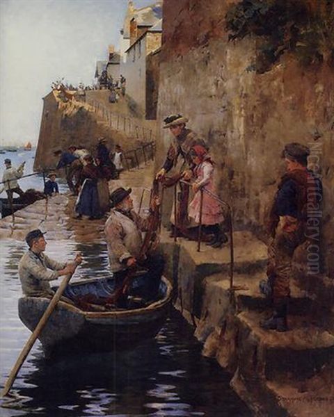 The Slip Oil Painting by Stanhope Alexander Forbes